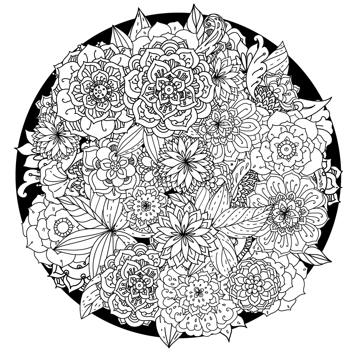 Flower Mandala Coloring Pages Printable At GetDrawings Free Download