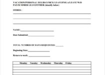 Free Printable Time Off Request Form
