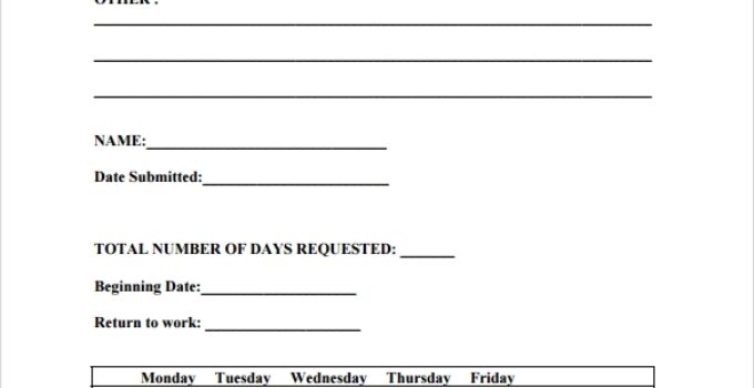 Free Printable Time Off Request Form