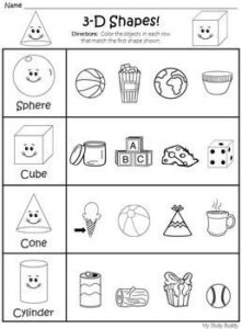 Free 3d Shapes Worksheets For Kindergarten