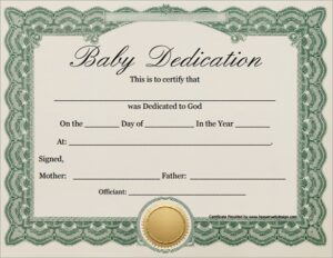 FREE 8 Sample Printable Baby Dedication Certificate Templates In PDF