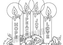 Free Printable Advent Wreath Coloring Page