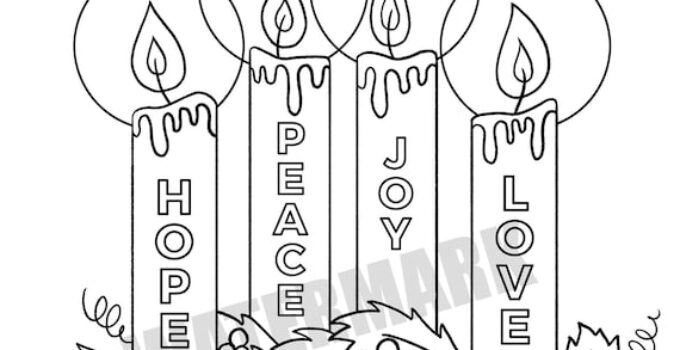 Free Printable Advent Wreath Coloring Page