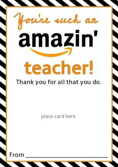 Free Amazon Teacher Gift Card Printable Template Give Gift Of Amazon