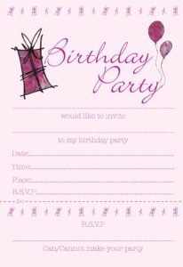 Free Birthday Party Invitations For Girl Bagvania FREE Printable
