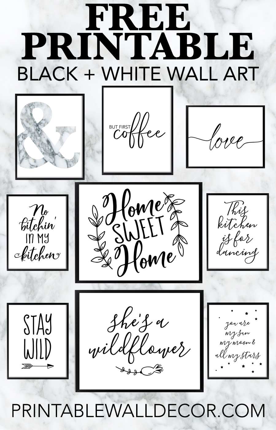 Free Black And White Printable Wall Art Printable Templates