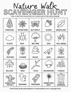 Free Camping Scavenger Hunt Printable Camping Scavenger Hunts Nature