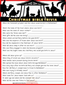 FREE Christmas Bible Trivia Printables 2 Versions Leap Of Faith 