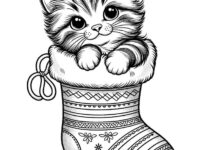 Free Printable Christmas Cat Coloring Pages
