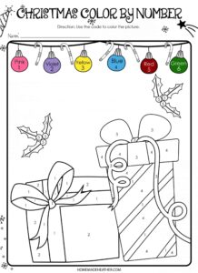 Free Christmas Color By Number Printables Homemade Heather
