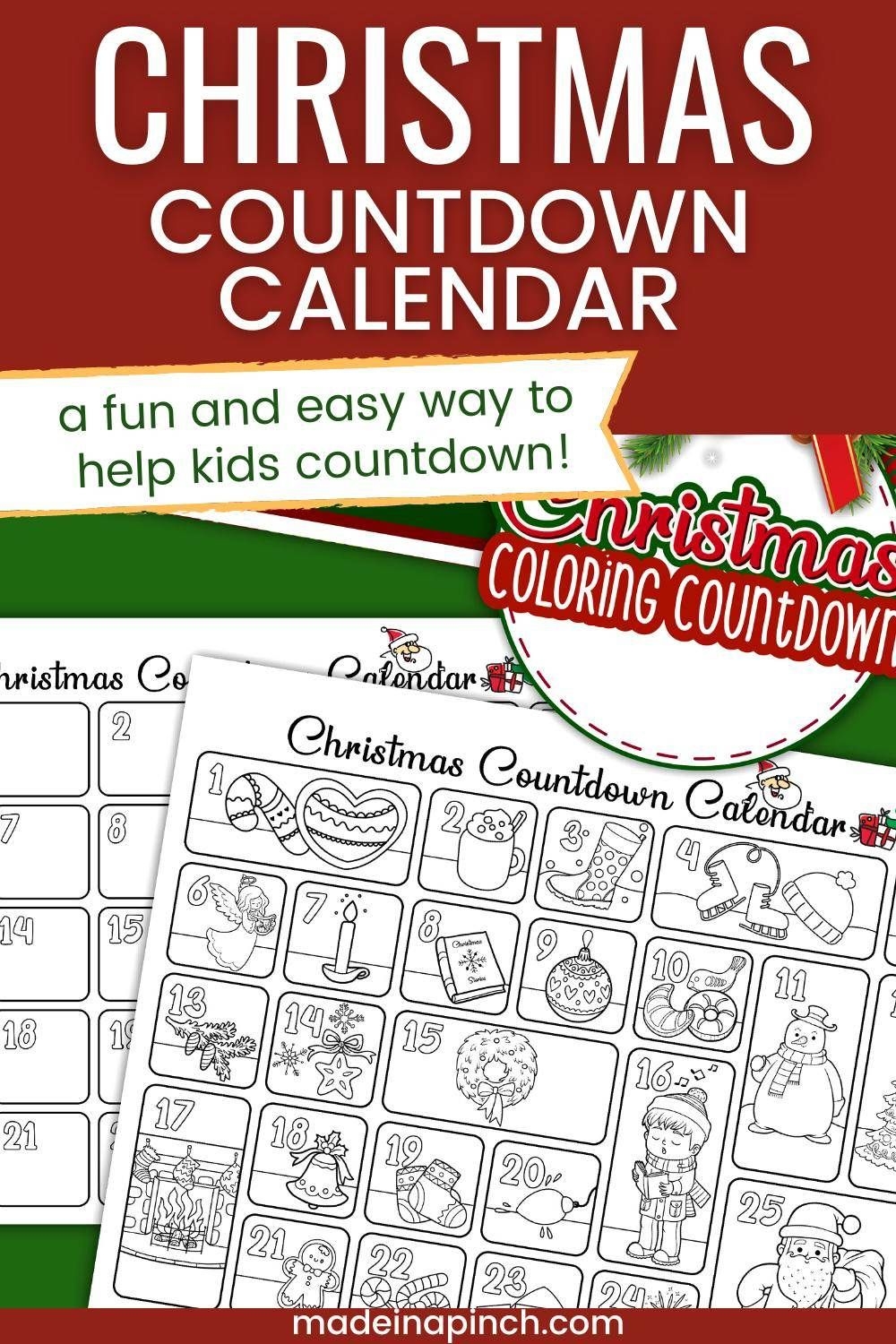 Free Printable Christmas Countdown Calendar Printable