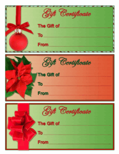 Free Christmas Gift Certificate Template Customize Download Free