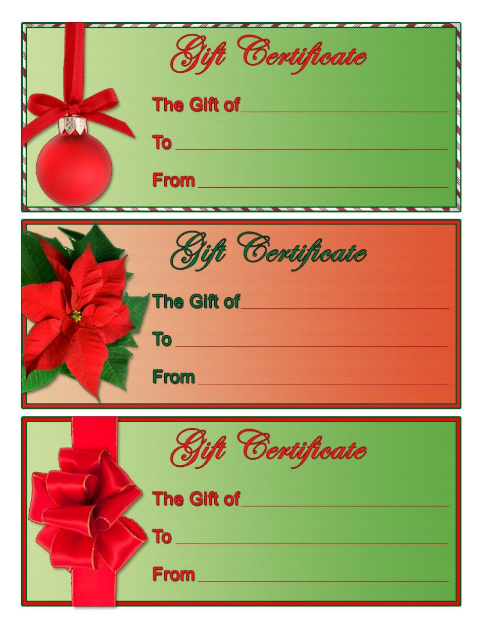Free Christmas Gift Certificate Template Customize Download Free 