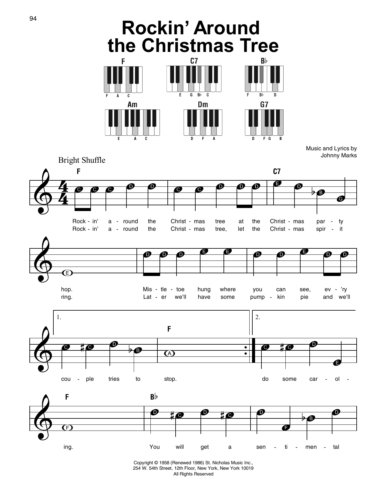 Free Christmas Piano Sheet Music For Beginners Printable