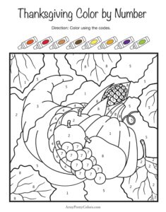 Free Color By Number Thanksgiving Printables Artsy Pretty Colors