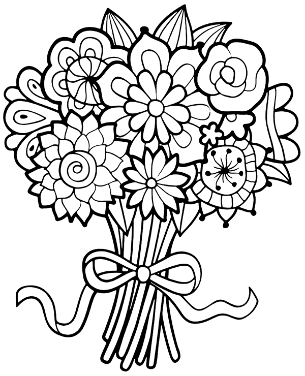 Free Color Printable Bouquet Flowers