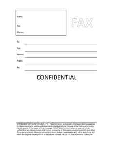 Free Confidential Fax Cover Sheet Template Printable PDF