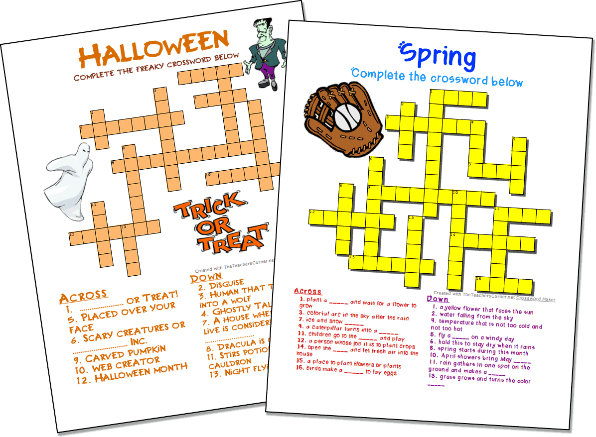 Free Crossword Puzzles Maker Printable Asseability