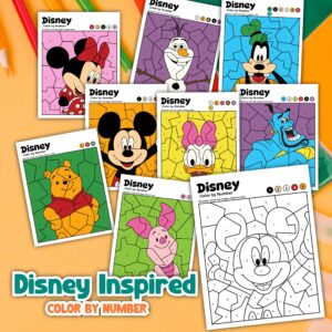 FREE Disney Color By Number Coloring Pages 8 Printables Leap Of