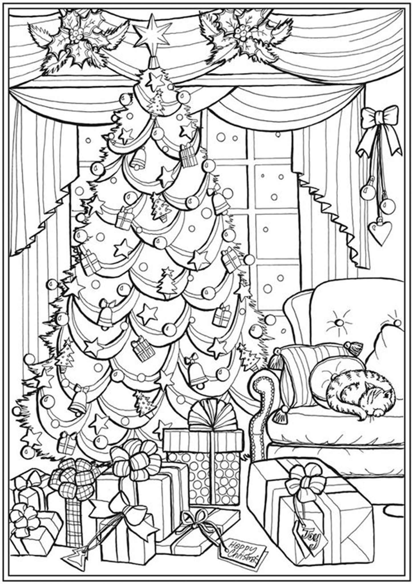 Free Easy To Print Adult Christmas Coloring Pages Tulamama