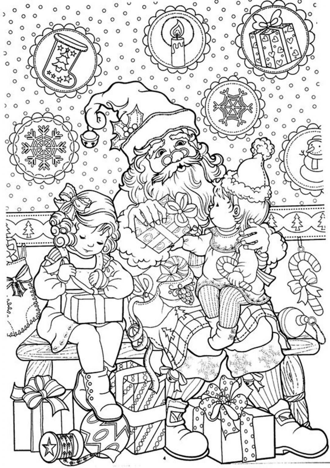 Free Printable Christmas Coloring Pages Adults