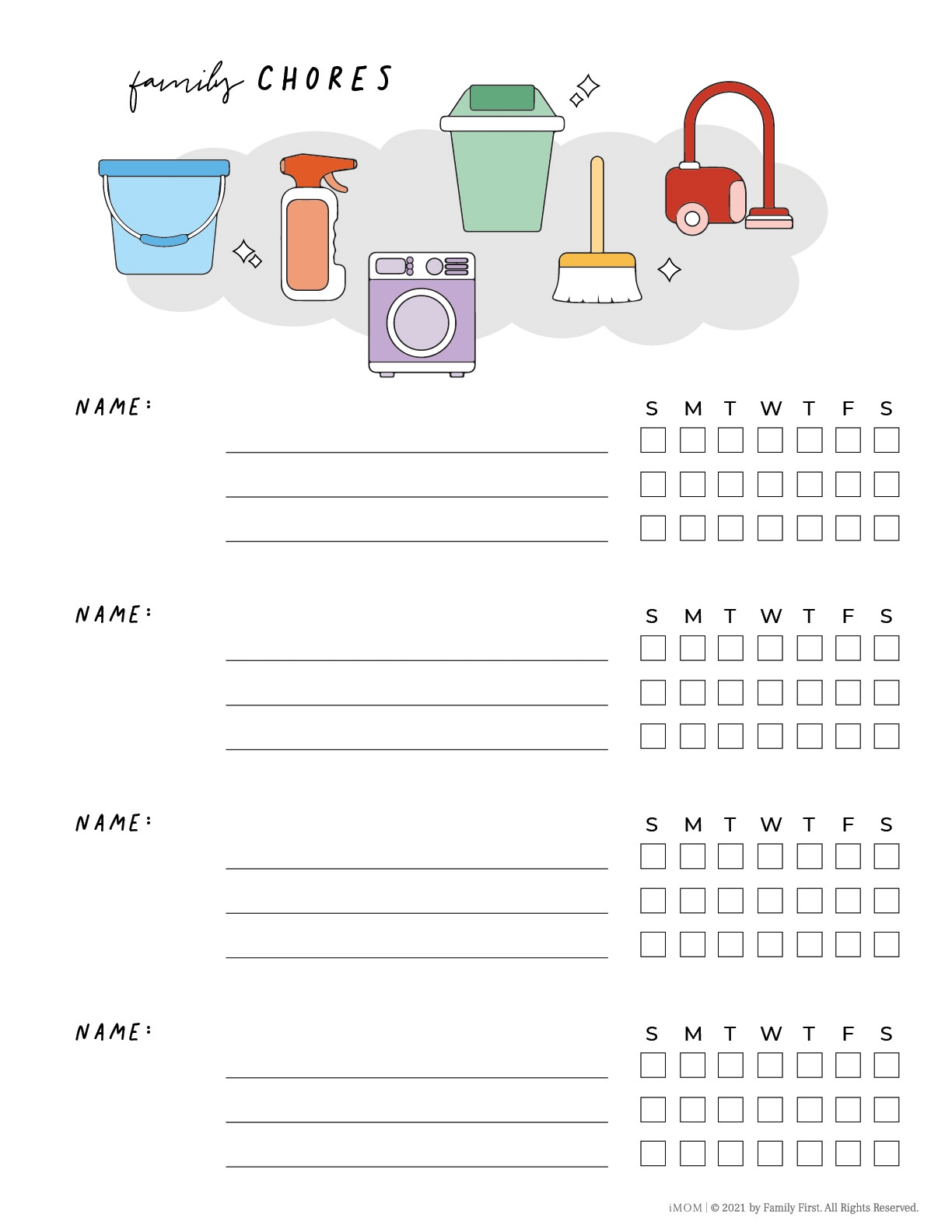 Free Family Chore Chart Template Printable Form Templates And Letter