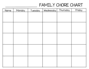 Free Family Chore Chart Templates With The Huddlestons