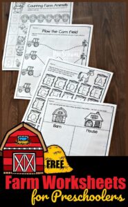 FREE Farm Worksheets For Preschoolers