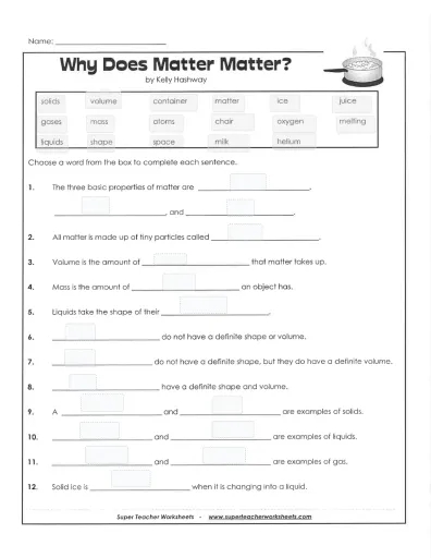 Fifth Grade Science Worksheets Free Printable