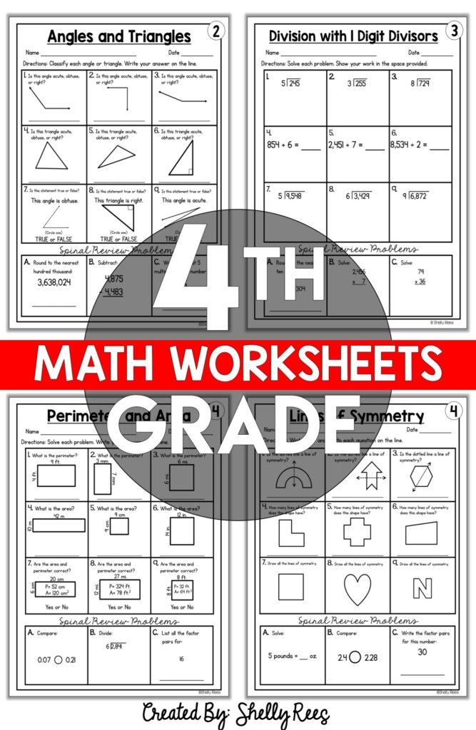 Free Fourth Grade Math Worksheets