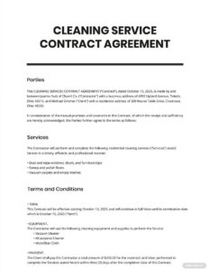 Free Free Cleaning Services Contract Agreement Template Google Docs