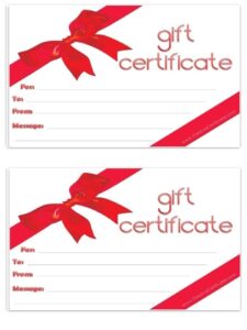 Free Gift Certificate Template customizable