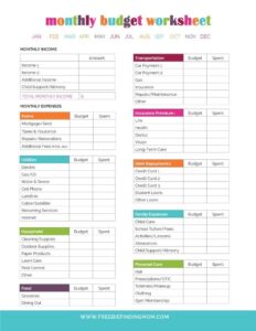 Free Household Budget Worksheet Printable Budgeting Worksheets