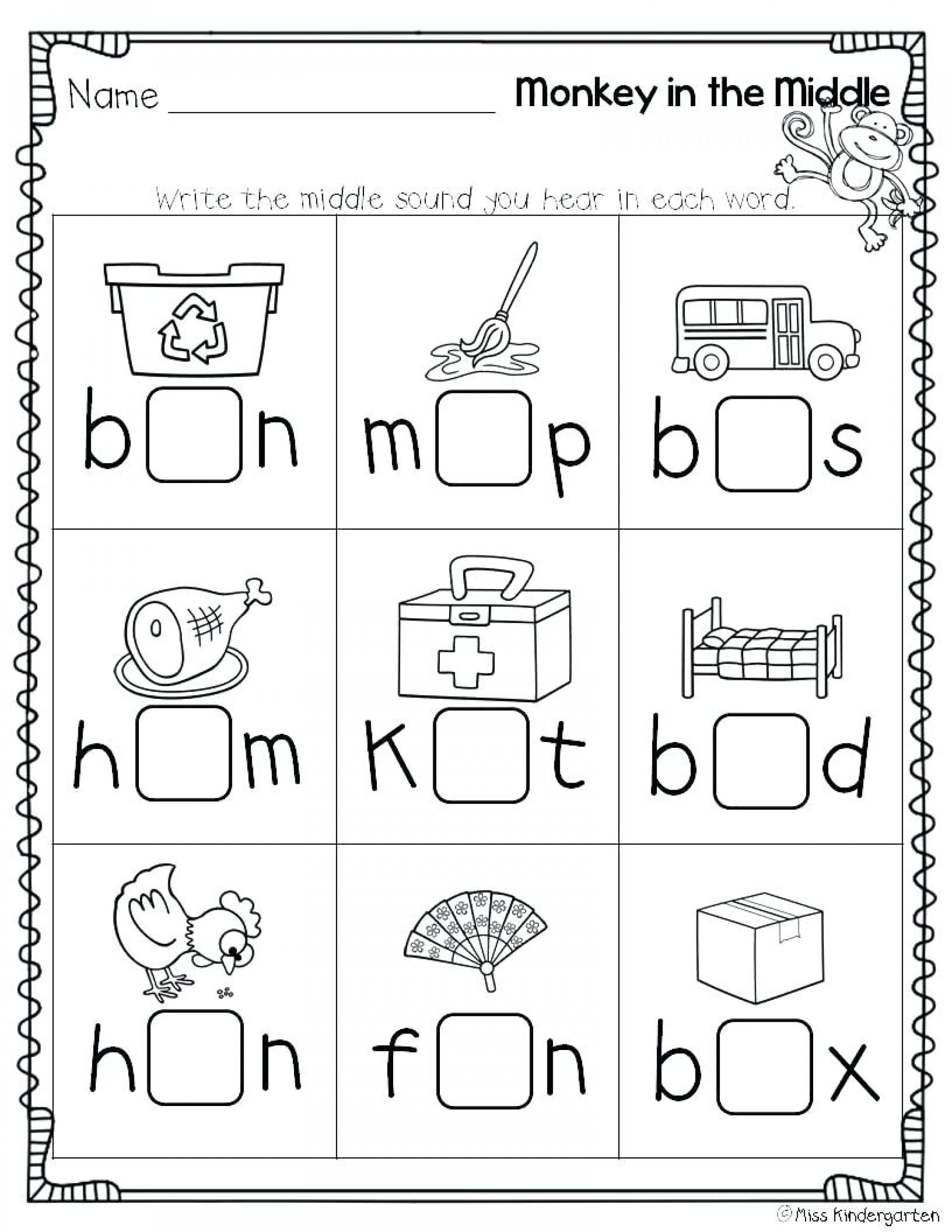 Free Kindergarten Phonics Worksheets