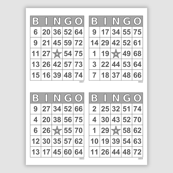 Free Large Printable Bingo Cards Etsy