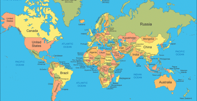 Free Printable World Map With Countries