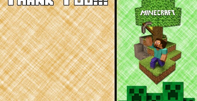 Minecraft Thank You Cards Free Printable