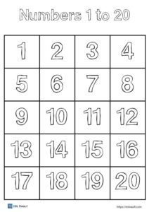 Free Number Chart 1 20 ESL Vault