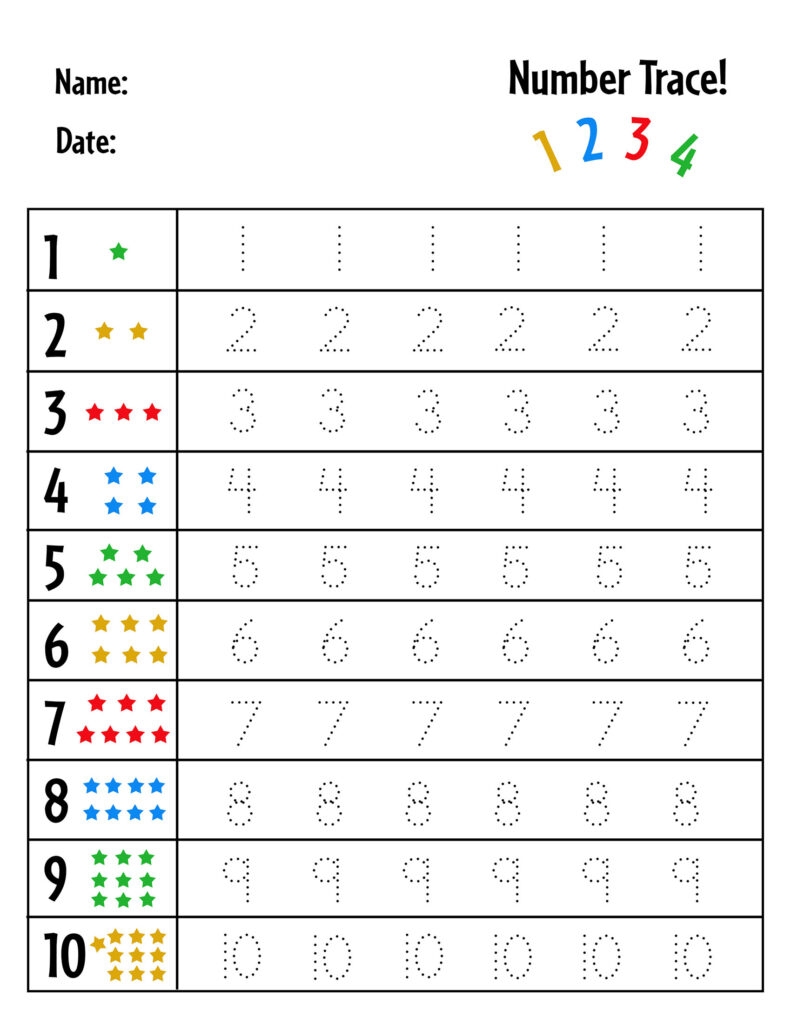 Free Numbers 1 20 Tracing Worksheets The Hollydog Blog
