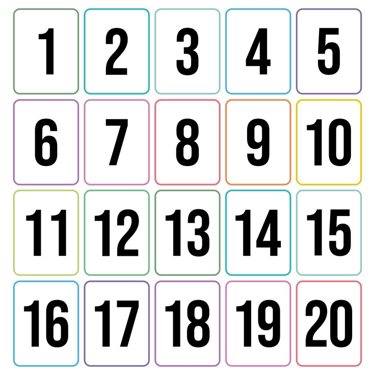 Free Number Flash Cards Printable 1 20