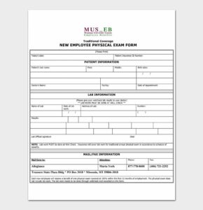 Free Physical Form For Work How To Fill Out with Examples Word PDF