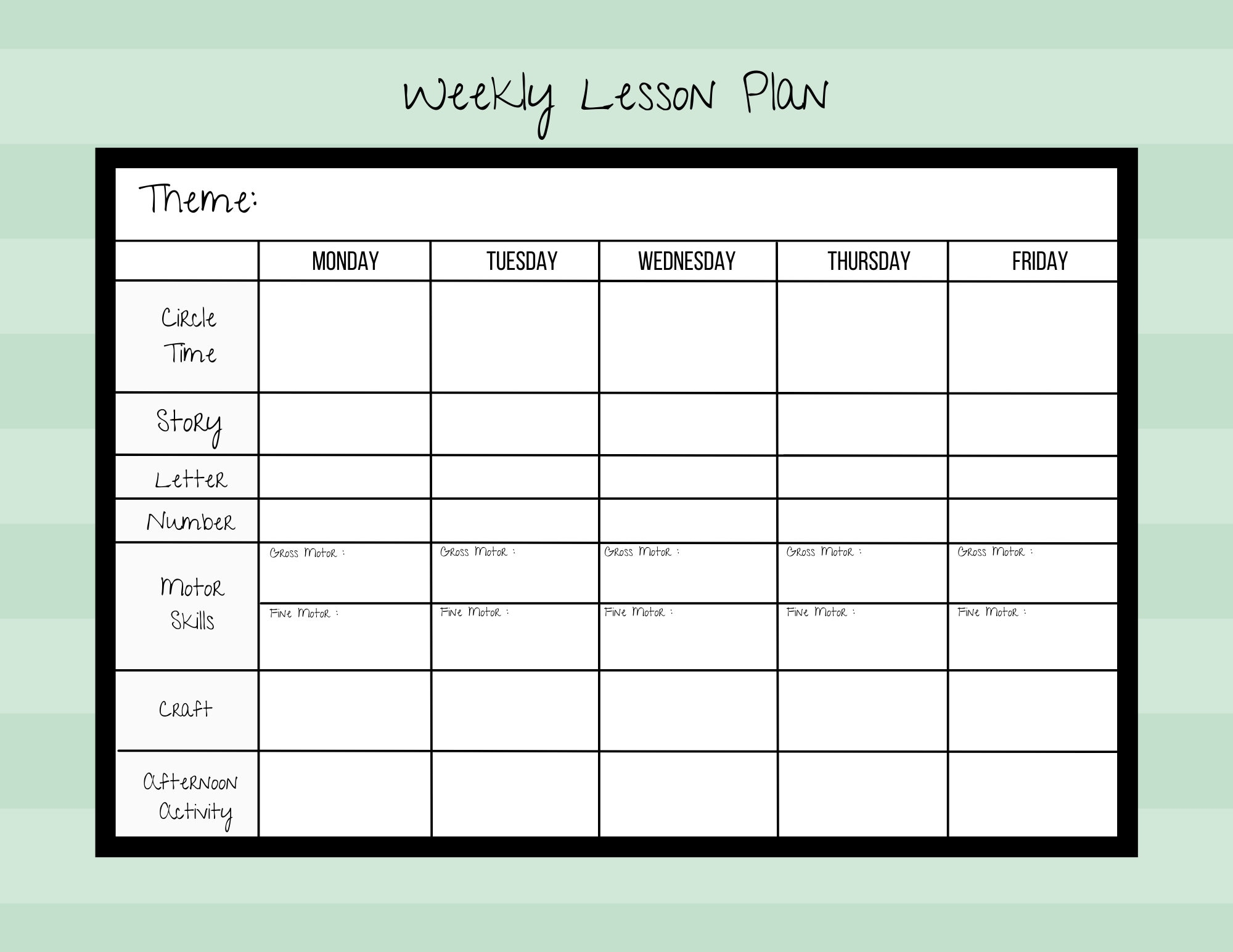 Free Preschool Lesson Planning Resources Pre K Printable 56 OFF