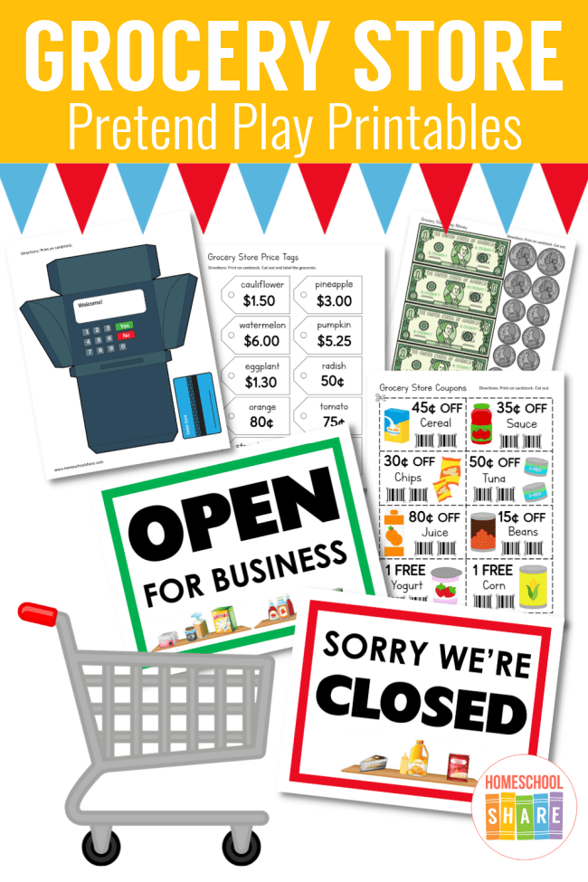Free Printable Pretend Play Grocery Store Printable