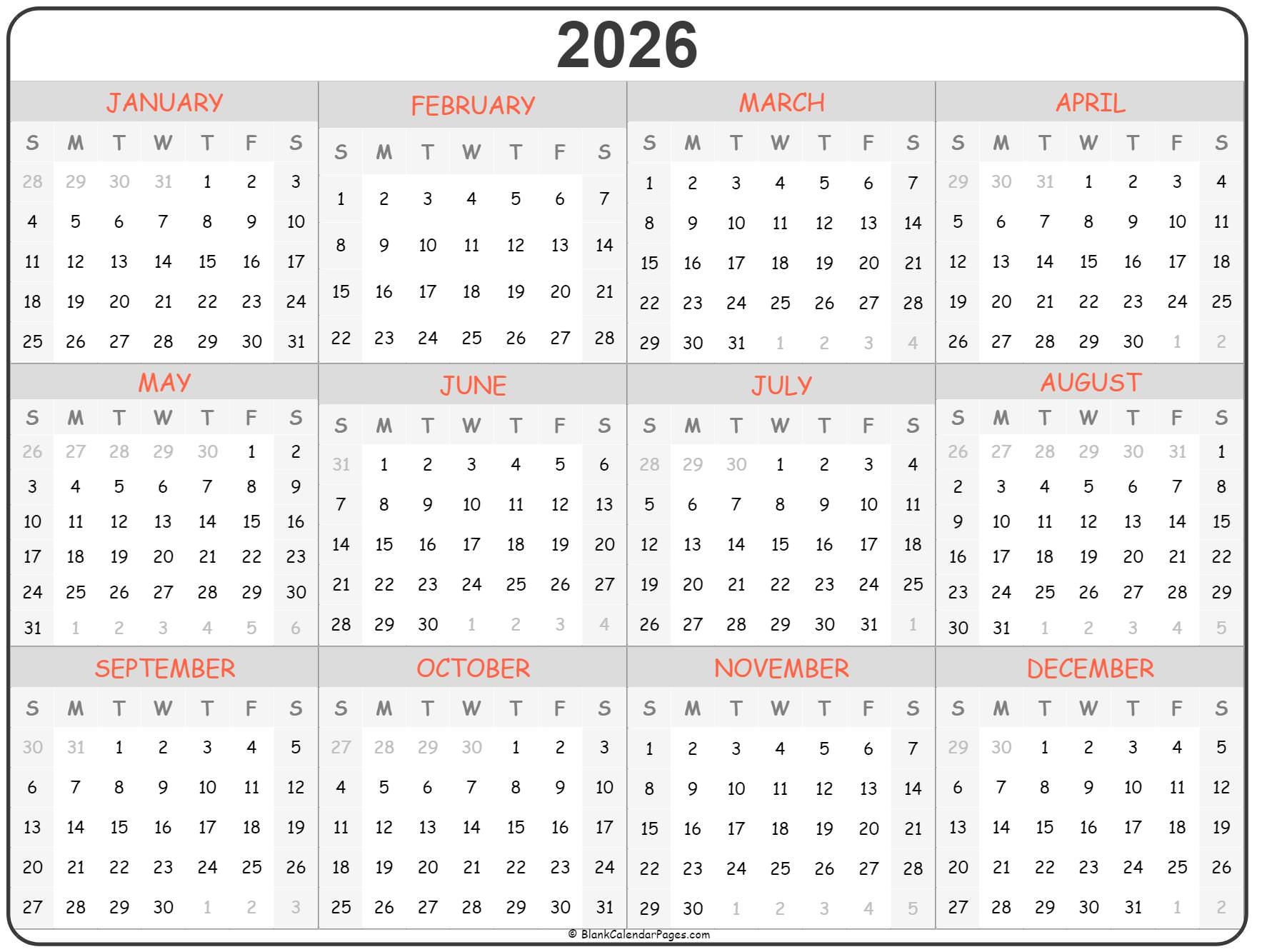 Free Printable 2026 Calendar With Holidays Us Micheal A Hedman