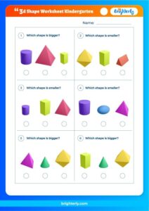 Free Printable 3D Shape Worksheet Kindergarten PDFs Worksheets