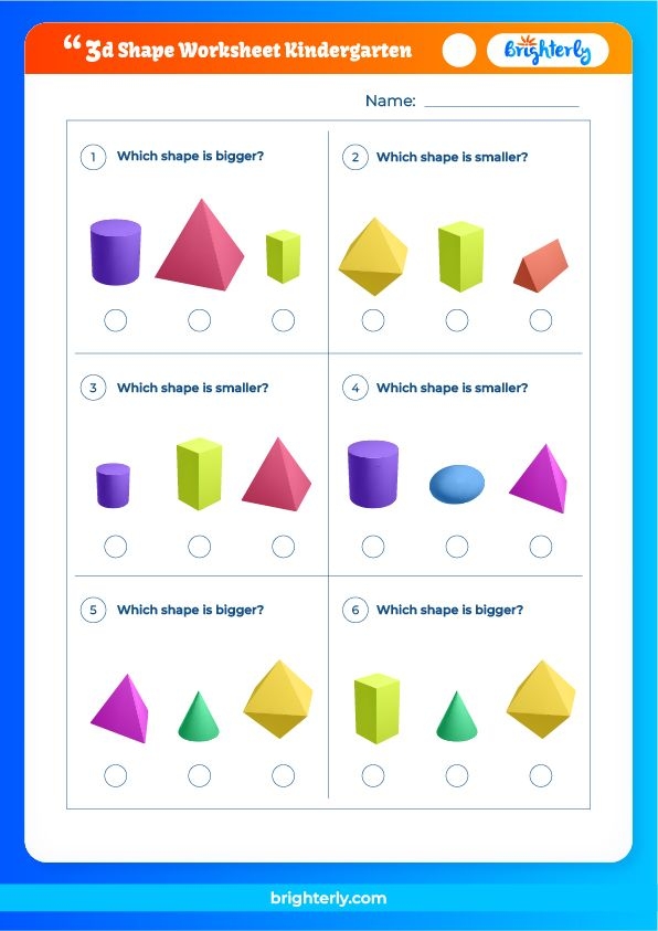 Free Printable 3D Shape Worksheet Kindergarten PDFs Worksheets