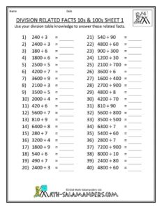 Free Printable 4th Grade Math Worksheets Printable Worksheets