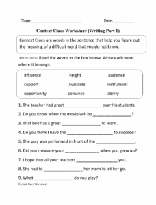 Free Printable 5Th Grade Context Clues Worksheets Free Printable