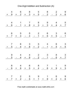 Free Printable Addition And Subtraction Worksheets Free Printable