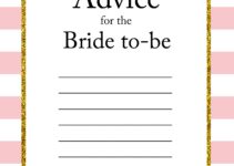 Free Printable Advice For The Bride Cards